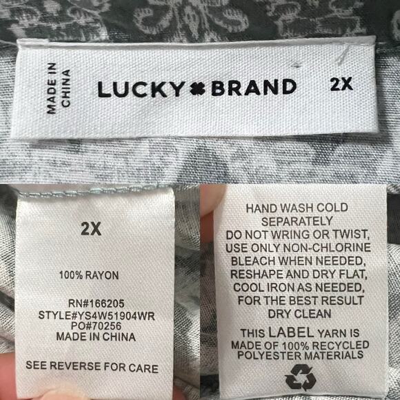 Lucky Brand Women's Geometric Print Collared Midi Dress Size 2X - Picture 8 of 8